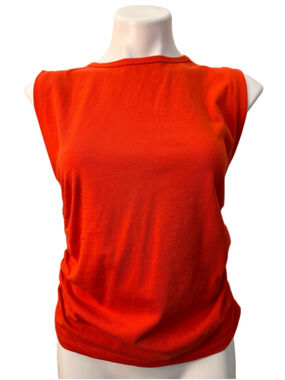 LOFT Bright Poppy Red / Orange Sleeveless Knit Tank
